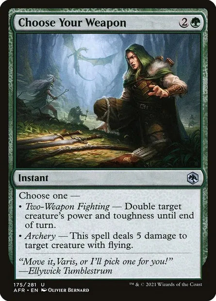 Choose Your Weapon, Magic card AFR 175 — Adventures in the Forgotten Realms set