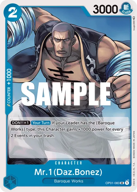 Mr.1(Daz.Bonez), One Piece card OP01-083 — ROMANCE DAWN set