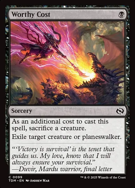 Worthy Cost, Magic card TDM 99 — Tarkir: Dragonstorm set