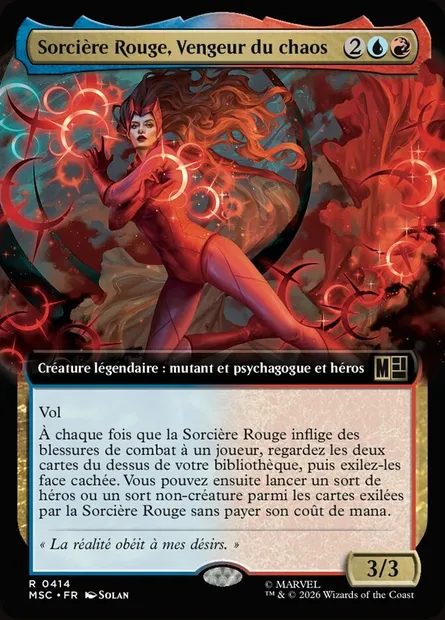 Sorcière Rouge, Vengeur du chaos, carte Magic MSC 414 — extension Marvel Super Heroes Commander