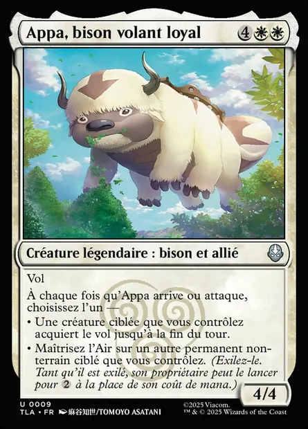 Appa, bison volant loyal, carte Magic TLA 9 — extension Avatar: The Last Airbender
