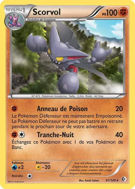 Scorvol, carte Pokémon BCR 81 — extension Frontières Franchies