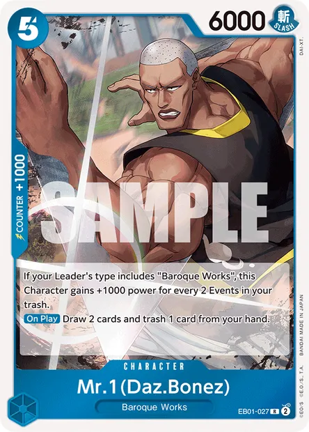Mr.1(Daz.Bonez), One Piece card EB01-027 — MEMORIAL COLLECTION set