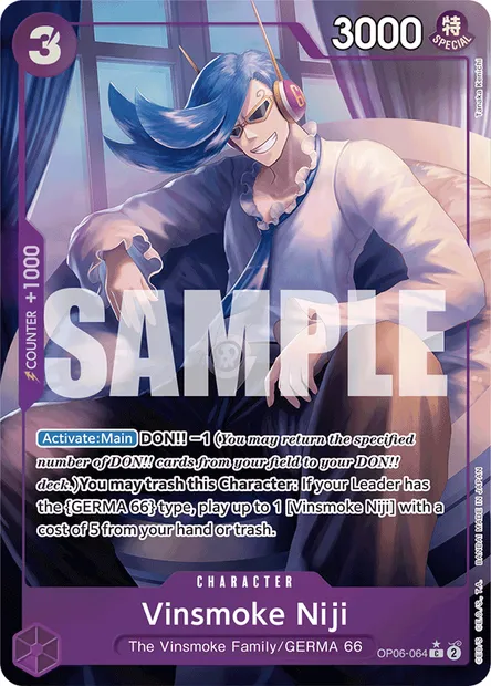 Vinsmoke Niji, One Piece card OP06-064 — WINGS OF THE CAPTAIN set