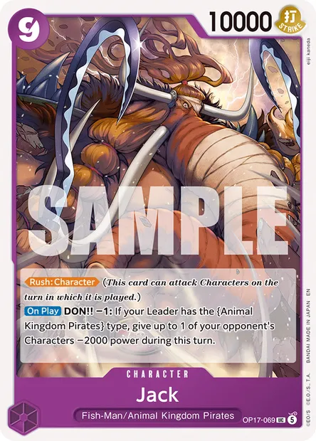 Jack, One Piece card OP17-069 — THE WORLD’S STRONGEST WARRIORS set