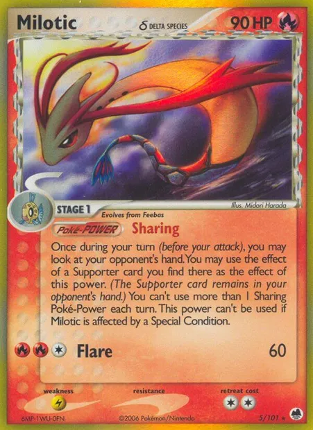 Milotic δ, Pokémon card DF 5 — Dragon Frontiers set