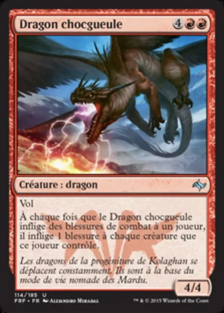 Dragon chocgueule, carte Magic FRF 114 — extension Destin reforgé