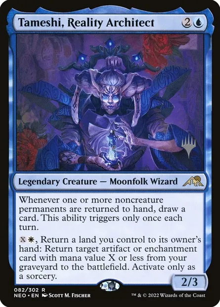 Tameshi, Reality Architect, Magic card PNEO 82p — Kamigawa: Neon Dynasty Promos set
