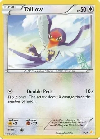 Taillow, Pokémon card TK9P 007 — XY Trainer Kit: Pikachu Libre & Suicune (Pikachu Libre) set