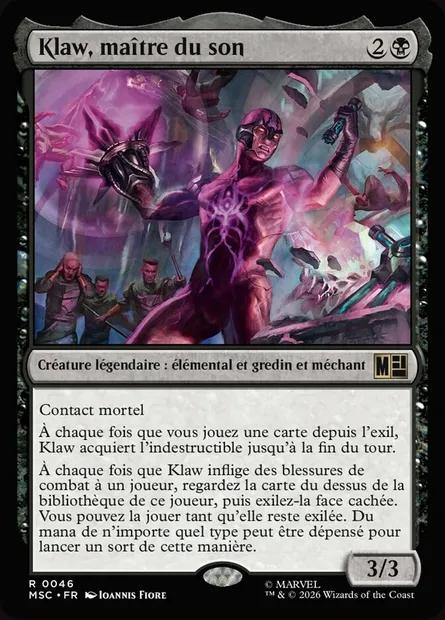 Klaw, maître du son, carte Magic MSC 46 — extension Marvel Super Heroes Commander