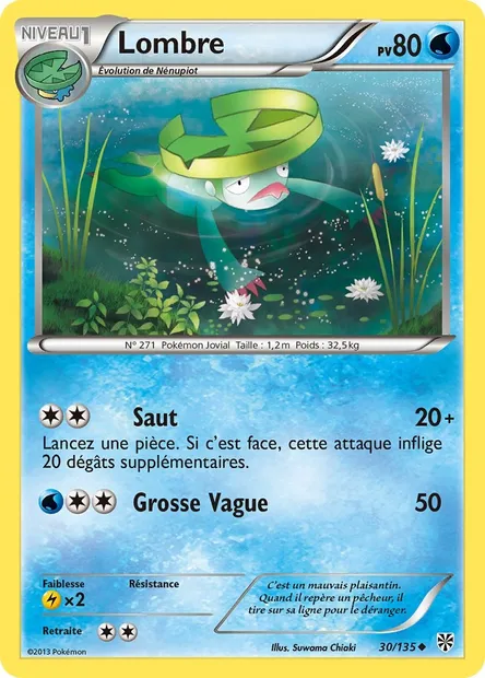 Lombre, carte Pokémon PLS 30 — extension Tempète Plasma