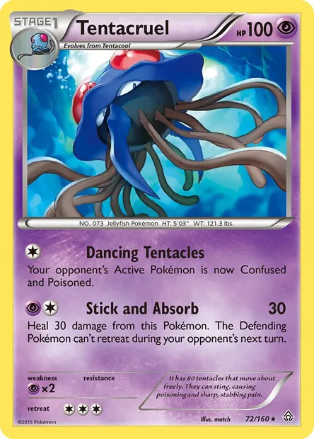 Tentacruel, Pokémon card PRC 72 — Primal Clash set