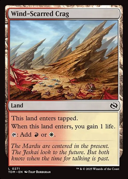 Wind-Scarred Crag, Magic card TDM 271 — Tarkir: Dragonstorm set