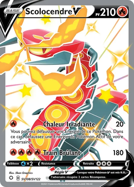 Scolocendre V, carte Pokémon SHF SV108 — extension Destinées Radieuses
