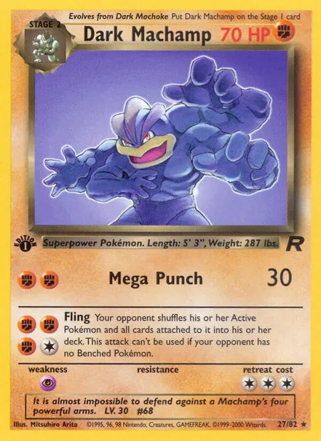 Dark Machamp, Pokémon card TR 27 — Team Rocket set