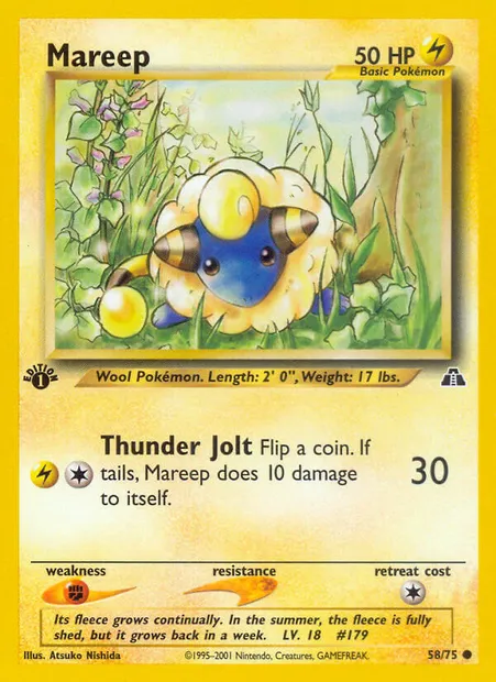 Mareep, Pokémon card ND 58 — Neo Discovery set