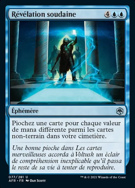 Révélation soudaine, carte Magic AFR 77 — extension Forgotten Realms: Aventures dans les Royaumes Oubliés
