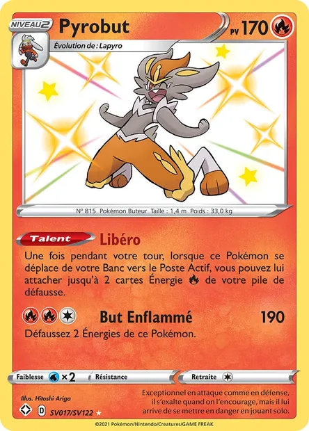 Pyrobut, carte Pokémon SHF SV017 — extension Destinées Radieuses