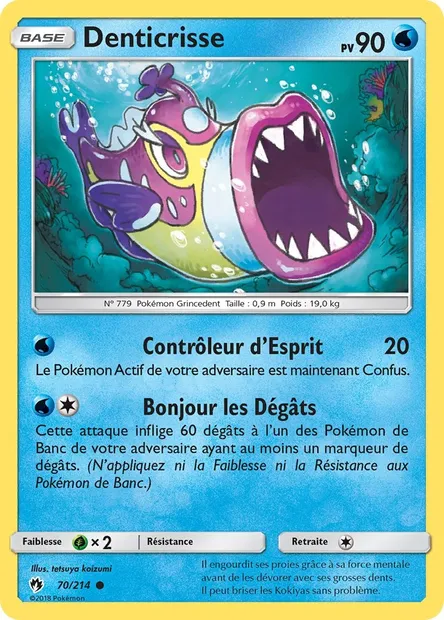 Denticrisse, carte Pokémon LOT 70 — extension Tonnerre Perdu