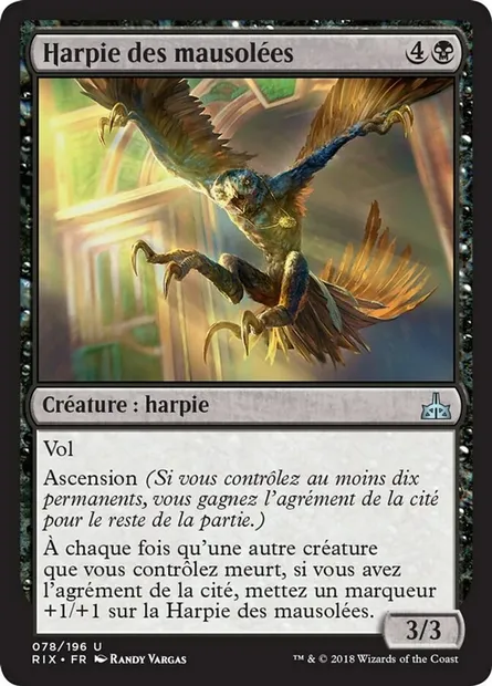 Harpie des mausolées, carte Magic RIX 78 — extension Les combattants d'Ixalan