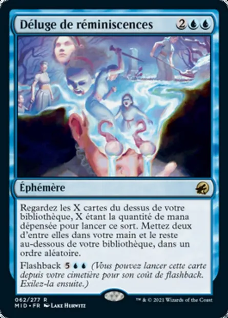 Déluge de réminiscences, carte Magic MID 62 — extension Innistrad : chasse de minuit