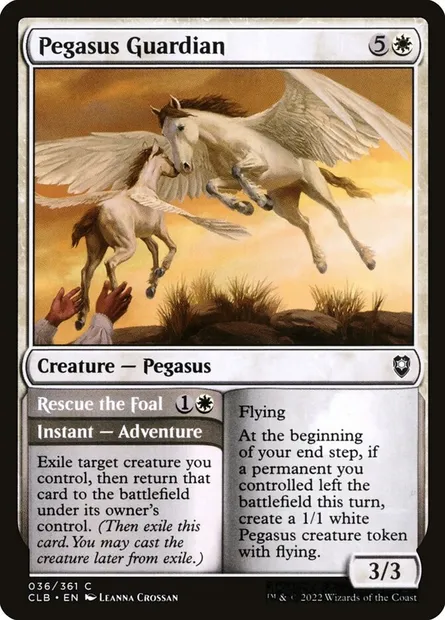 Pegasus Guardian // Rescue the Foal, Magic card CLB 36 — Commander Legends: Battle for Baldur's Gate set