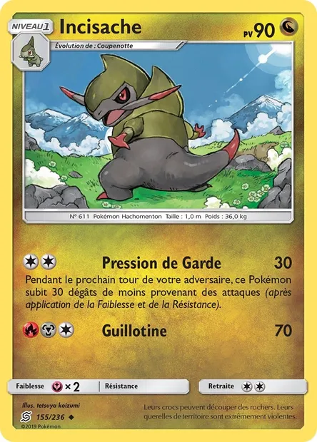 Incisache, carte Pokémon UNM 155 — extension Harmonie des Esprits
