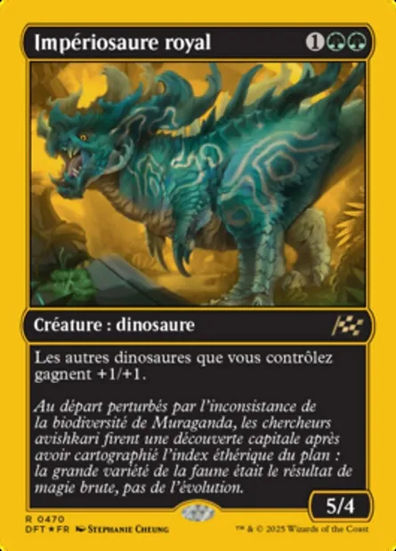 Impériosaure royal, carte Magic DFT 470 — extension Aetherdrift