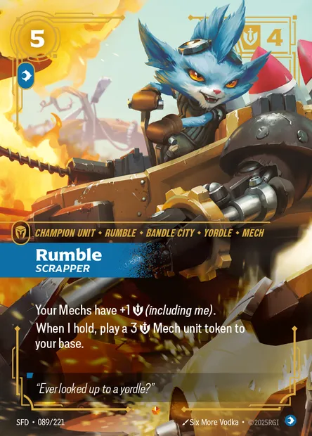 Rumble, Riftbound card SFD 089 — Spiritforged set