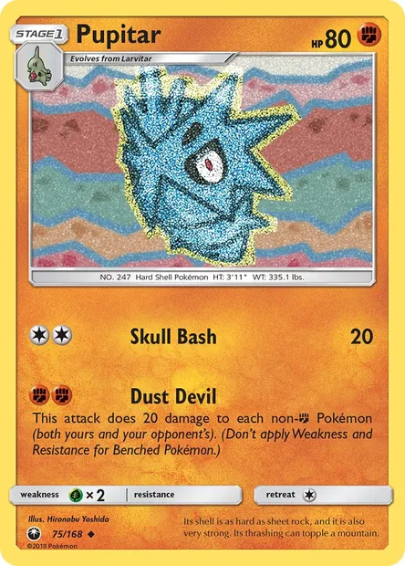 Pupitar, Pokémon card CES 75 — Celestial Storm set