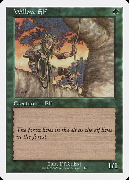 Willow Elf, Magic card S00 45 — Starter 2000 set