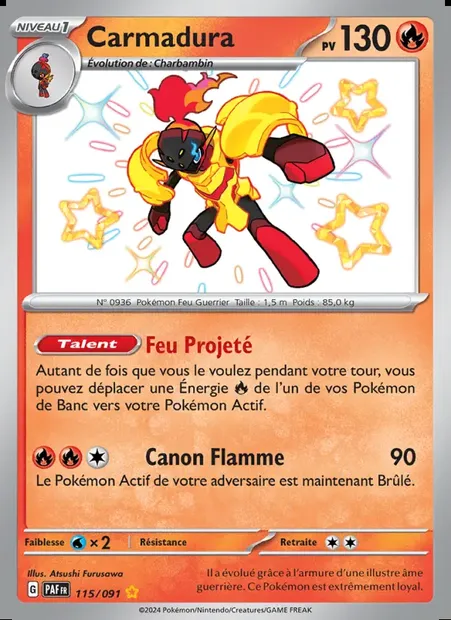 Carmadura, carte Pokémon PAF 115 — extension Destinées de Paldea