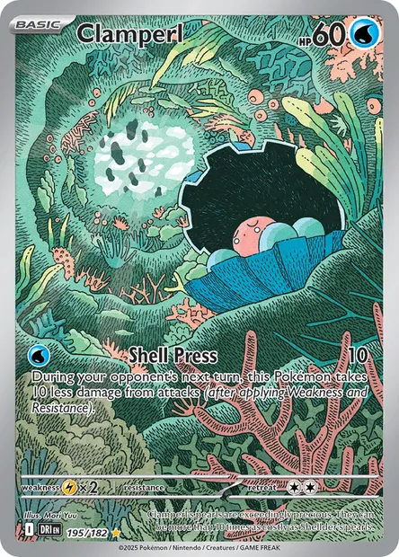 Clamperl, Pokémon card DRI 195 — Destined Rivals set