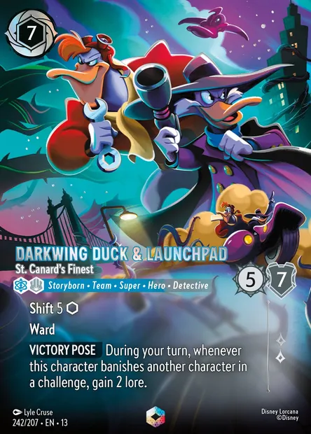 Darkwing Duck & Launchpad - St. Canard's Finest, Disney Lorcana card CH13-242 — Attack of the Vine! set