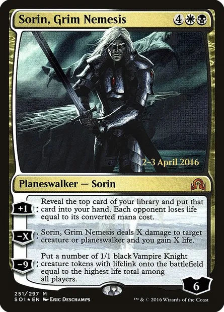 Sorin, Grim Nemesis, Magic card PSOI 251s — Shadows over Innistrad Promos set