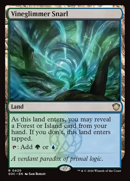 Vineglimmer Snarl, Magic card SOC 420 — Secrets of Strixhaven Commander set