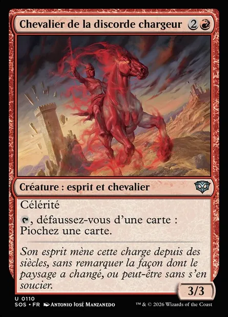 Chevalier de la discorde chargeur, carte Magic SOS 110 — extension Secrets of Strixhaven