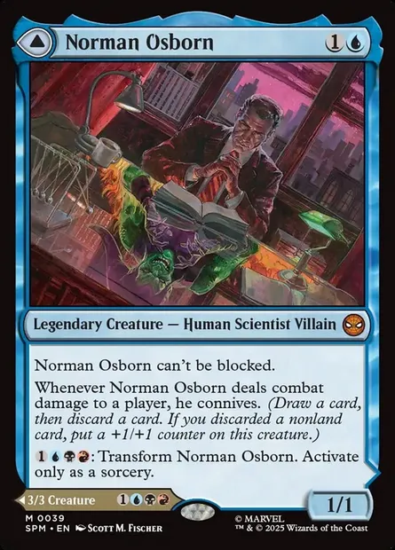 Norman Osborn // Green Goblin, Magic card SPM 39 — Marvel's Spider-Man set