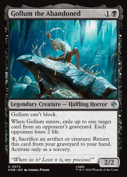 Gollum the Abandoned, Magic card HOB 72 — The Hobbit set