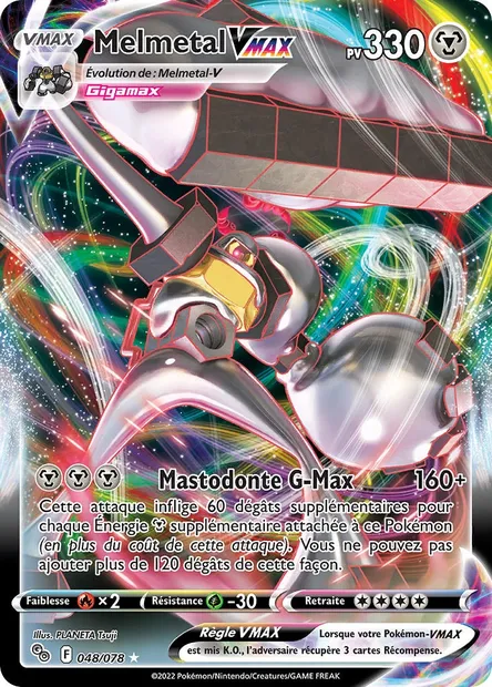 Melmetal VMAX, carte Pokémon PGO 048 — extension Pokémon GO