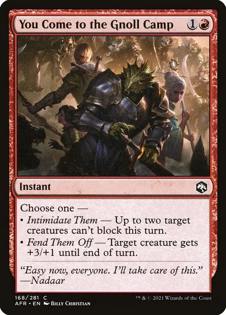 You Come to the Gnoll Camp, Magic card AFR 168 — Adventures in the Forgotten Realms set