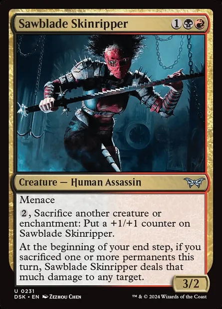 Sawblade Skinripper, Magic card DSK 231 — Duskmourn: House of Horror set