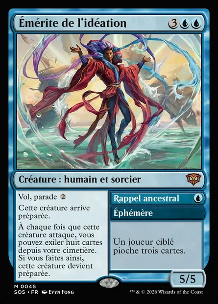 Émérite de l'idéation // Ancestral Recall, carte Magic SOS 45 — extension Secrets of Strixhaven