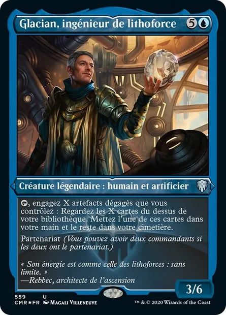 Glacian, ingénieur de lithoforce, carte Magic CMR 559 — extension Commander Legends