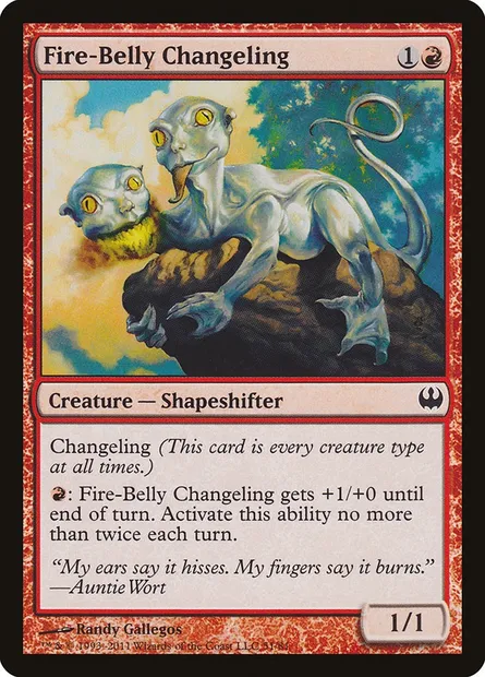 Fire-Belly Changeling, Magic card DDG 51 — Duel Decks: Knights vs. Dragons set