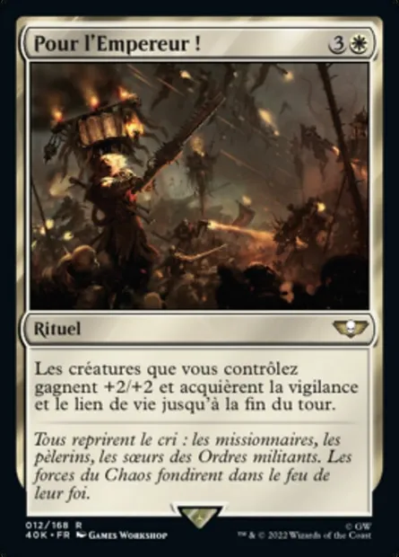 Pour l'Empereur !, carte Magic 40K 12 — extension Warhammer 40,000 Commander
