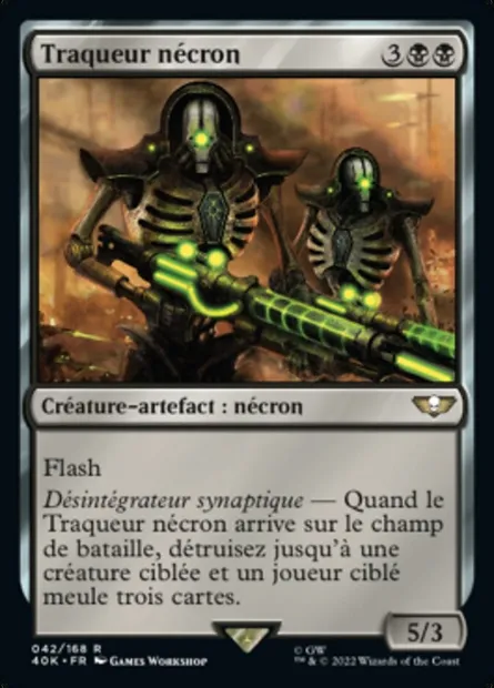 Traqueur nécron, carte Magic 40K 42 — extension Warhammer 40,000 Commander