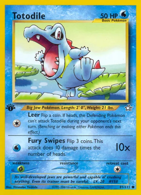 Totodile, Pokémon card NG 81 — Neo Genesis set