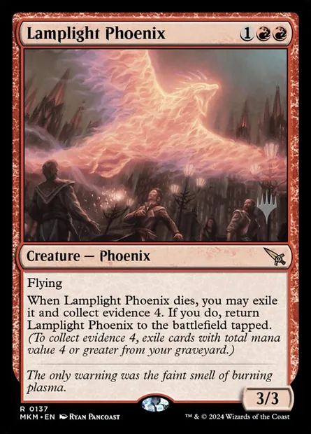 Lamplight Phoenix, Magic card PMKM 137p — Murders at Karlov Manor Promos set