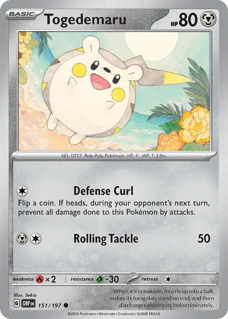 Togedemaru, Pokémon card OBF 151 — Obsidian Flames set